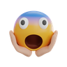 screaming in fear emoji 3d illustration