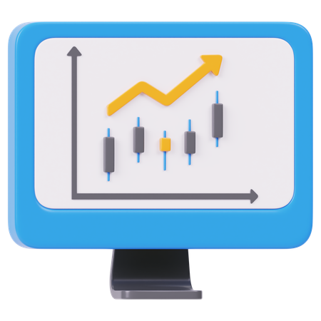 Screen Graph  3D Icon