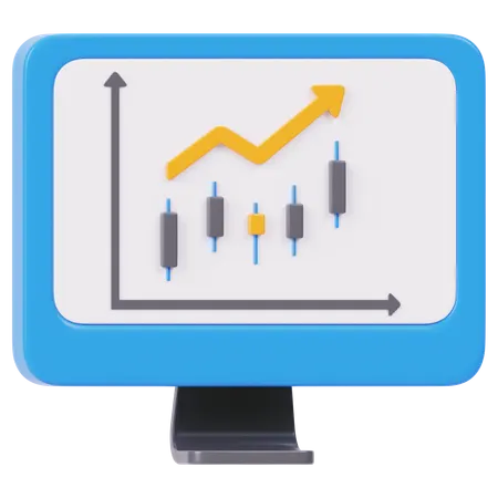 Screen Graph  3D Icon
