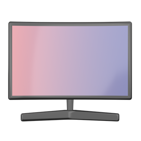 Screen TV 3D Icon