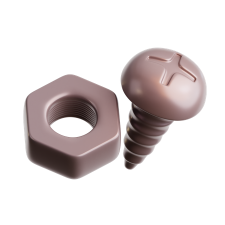 Screw And Nut  3D Icon
