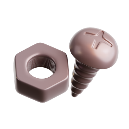 Screw And Nut  3D Icon