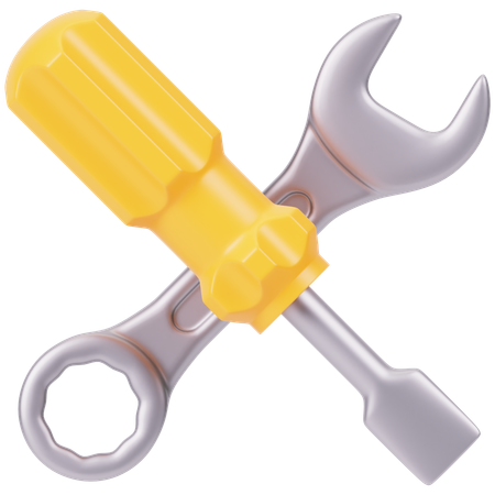 Screw Driver and Wrench  3D Icon