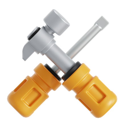 Screwdriver And Hammer  3D Icon