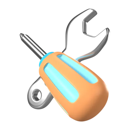 Screwdriver and wrench  3D Icon