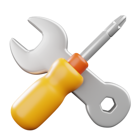 Screwdriver And Wrench  3D Icon
