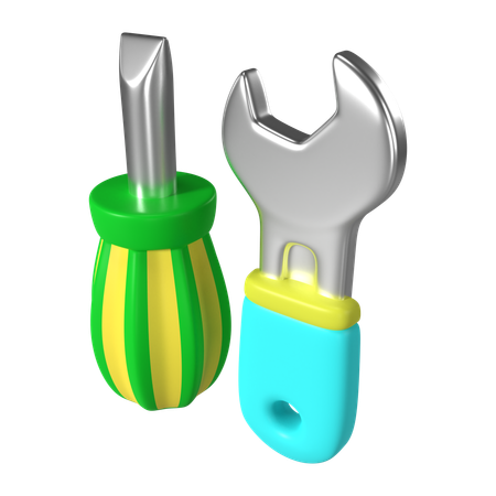 Screwdriver And Wrench  3D Icon