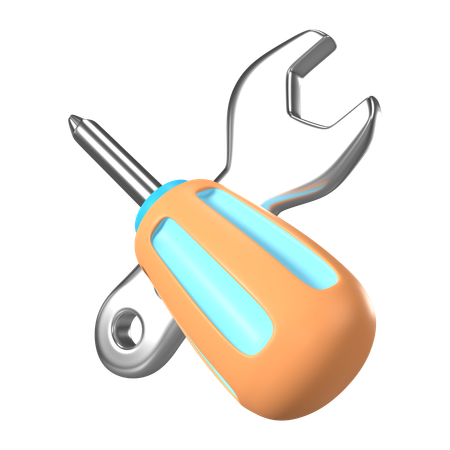 Screwdriver and wrench  3D Icon