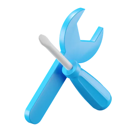 Screwdriver And Wrench  3D Icon