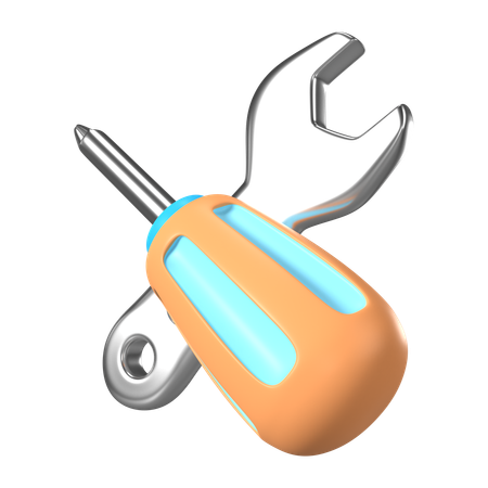 Screwdriver and wrench  3D Icon