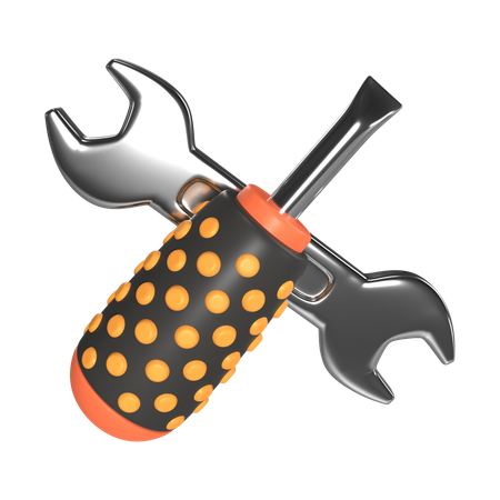 Screwdriver And Wrench  3D Icon