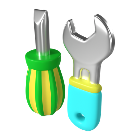 Screwdriver And Wrench  3D Icon