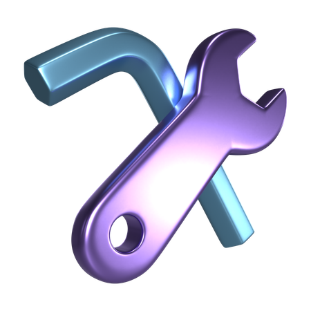 Screwdriver and wrench  3D Icon