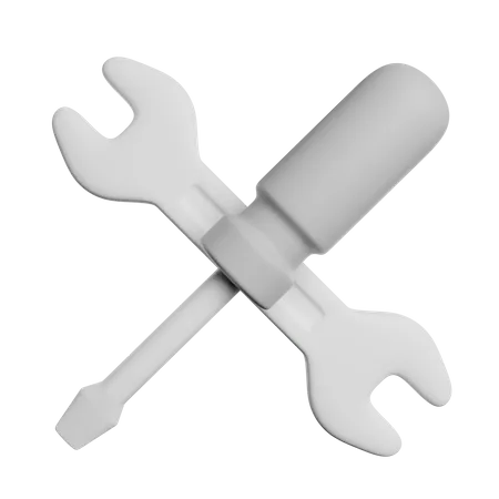 Screwdriver And Wrench 3D Icon
