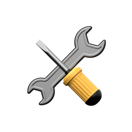 Screwdriver With Wrench  3D Icon