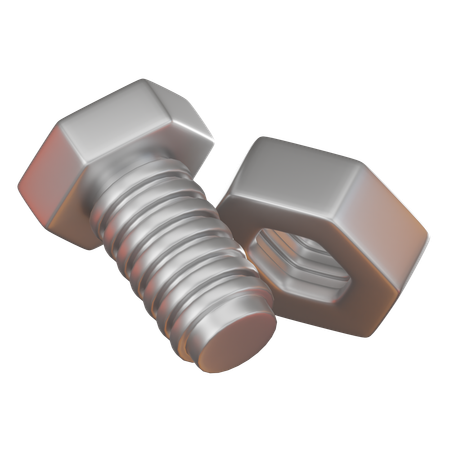 Screws And Nut  3D Icon