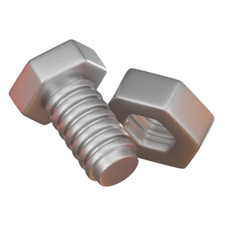 Screws And Nut Icon Symbol Of Construction Tools Building And Engineering Perfect For Projects Related To Architecture Repairs And Industrial Design 3 D Render Illustration 3D Icon