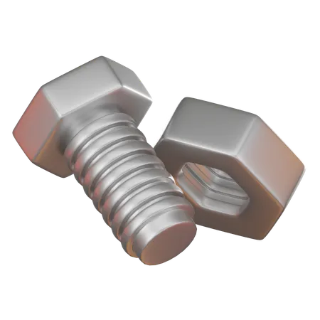 Screws And Nut  3D Icon