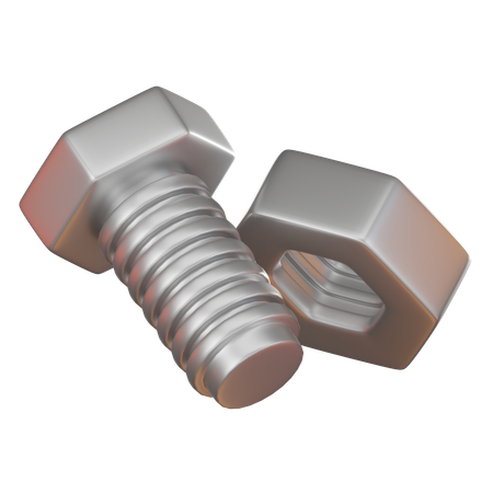 Screws And Nut  3D Icon