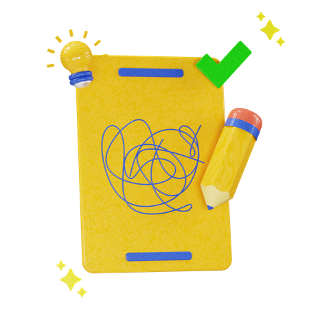 Scribble Idea Skeatch  3D Icon