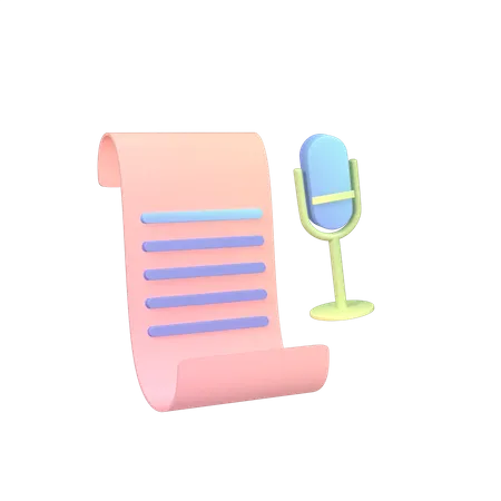 Script audio  3D Icon