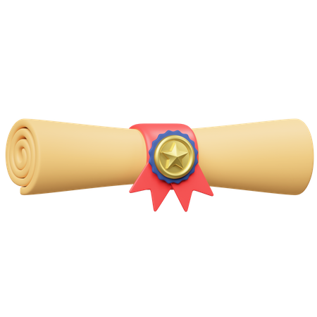 Scroll Certificate  3D Icon