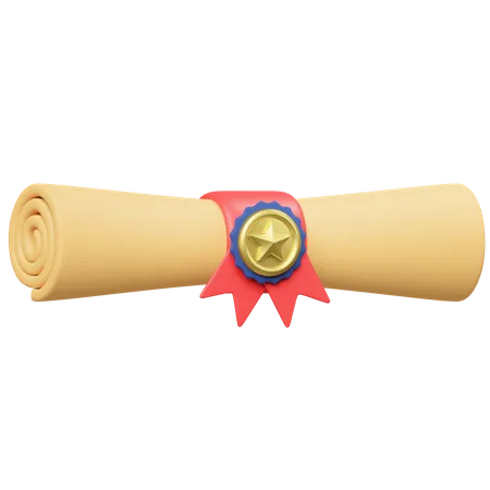 Scroll Certificate  3D Icon