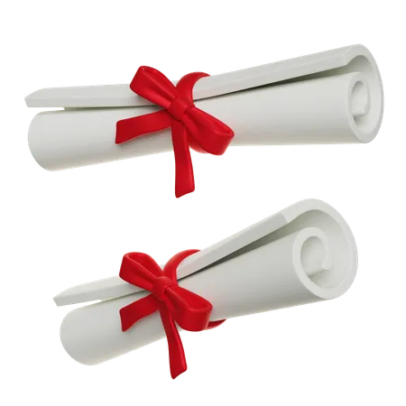 Scroll diploma wrapped with ribbon 3D graphics  3D Icon