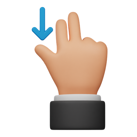 Scroll Down Touch Gesture  3D Icon