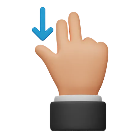 Scroll Down Touch Gesture  3D Icon