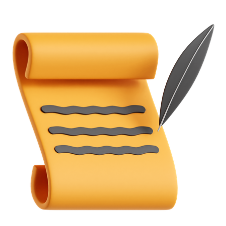 Scroll Letter  3D Icon