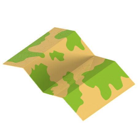 Scroll Map  3D Illustration