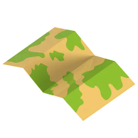 Scroll Map  3D Illustration