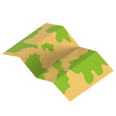 Scroll Map 3D Illustration