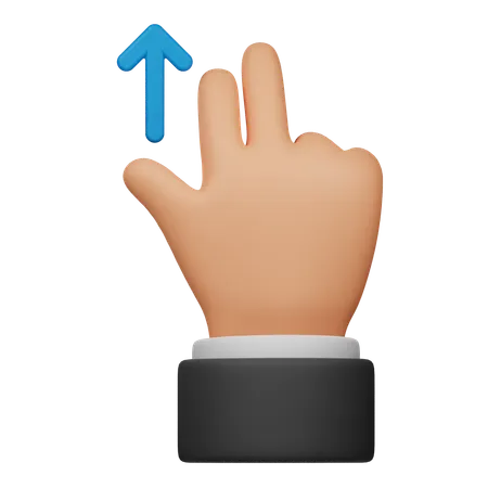 Scroll Up Touch Gesture  3D Icon