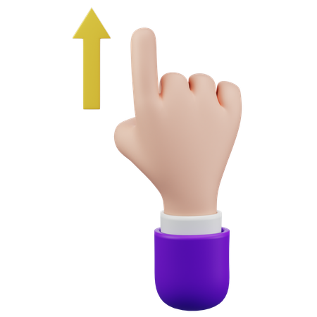 Scroll Up Touch Hand Gesture  3D Icon