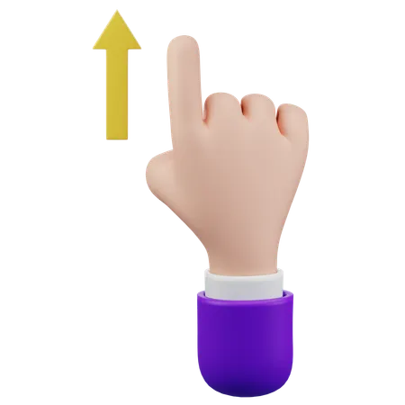 Scroll Up Touch Hand Gesture  3D Icon