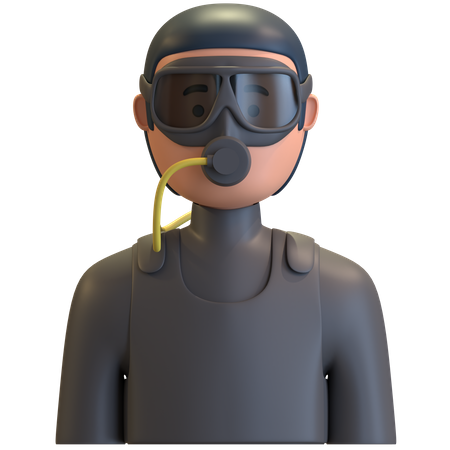 Scuba diver  3D Illustration