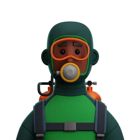 SCUBA DIVER MAN  3D Icon