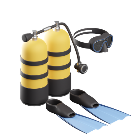 Scuba Diving Equipment  3D Icon