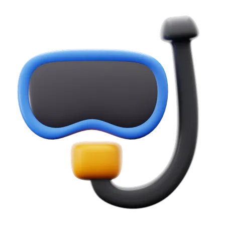 Underwater Snorkel Swimming Glasses Water Sport Equipment 3 D Icon Illustration Render Design 3D Icon