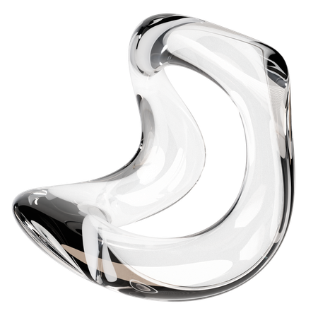 Sculpture abstraite en verre transparent  3D Icon