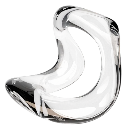 Sculpture abstraite en verre transparent  3D Icon