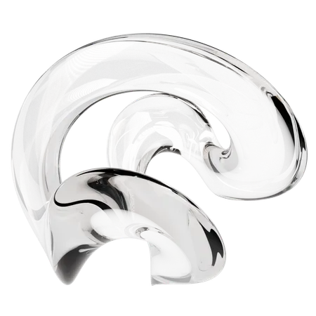 Sculpture abstraite en verre transparent  3D Icon