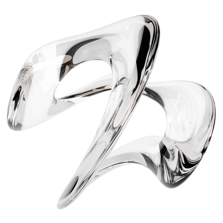 Sculpture abstraite en verre transparent  3D Icon