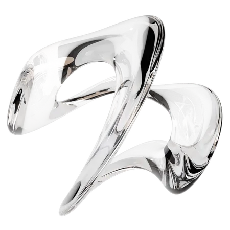 Sculpture abstraite en verre transparent  3D Icon