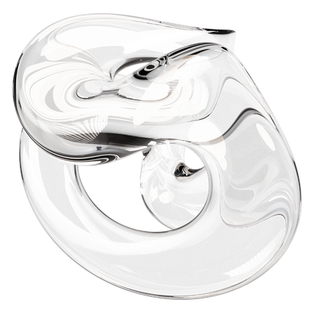 Sculpture abstraite en verre transparent  3D Icon