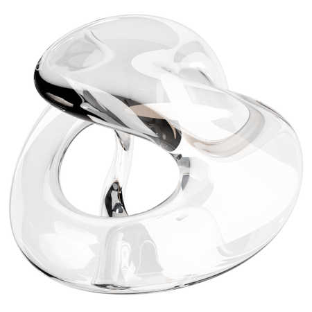 Sculpture abstraite en verre transparent  3D Icon