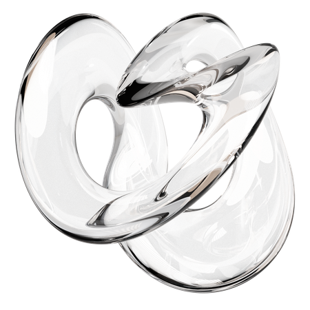 Sculpture abstraite en verre transparent  3D Icon