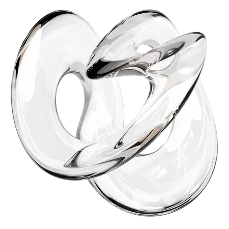 Sculpture abstraite en verre transparent  3D Icon